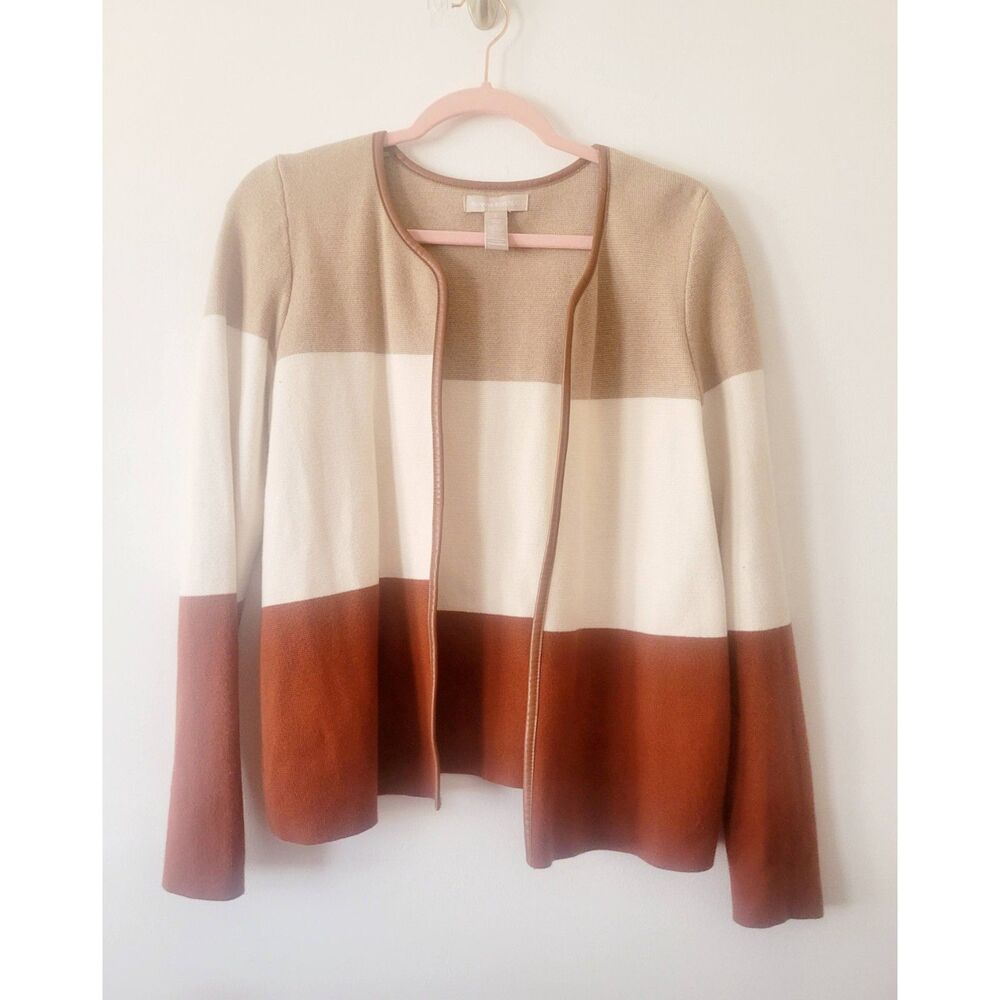 Banana Republic Silk Blend Colorblock Cardigan Sweater Size Small